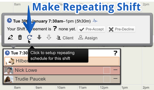make repeating shifts