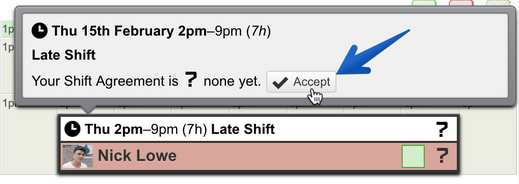 The Shift Agreement Button in the Shift Details Box
