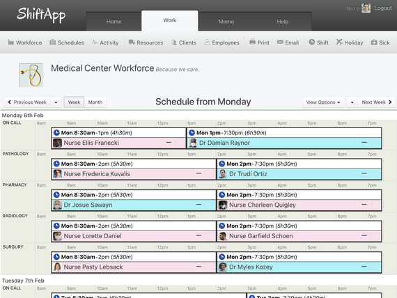 Medical Schedule Screenshot