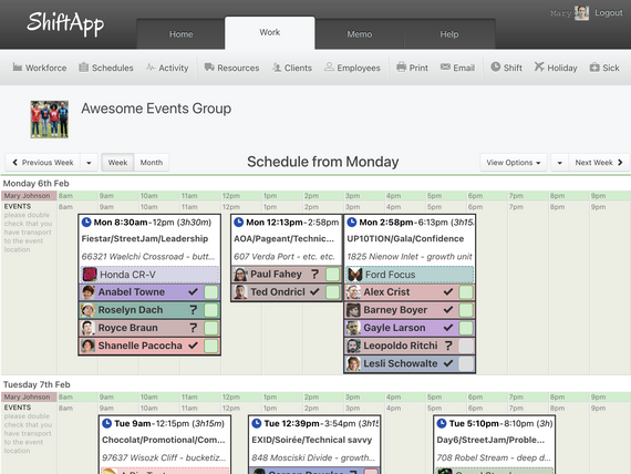 Schedule Screenshot